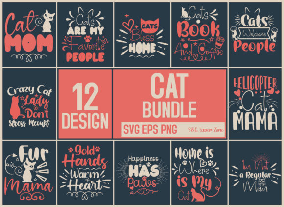 Cat Quotes Svg Bundle for Crafts and Graphics