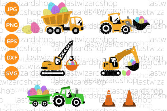Construction Fleet Easter Svg: Graphics for Crafts