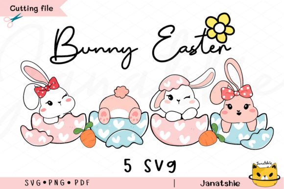 Cute Baby Bunny in Easter Egg Svg Easter