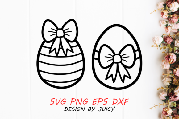Easter Egg with Ribbon Svg for Crafts and Graphics