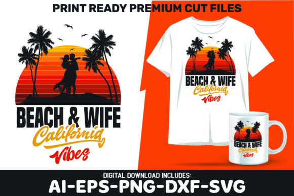 I Love My Wife and Beach: Graphics & Crafts Design