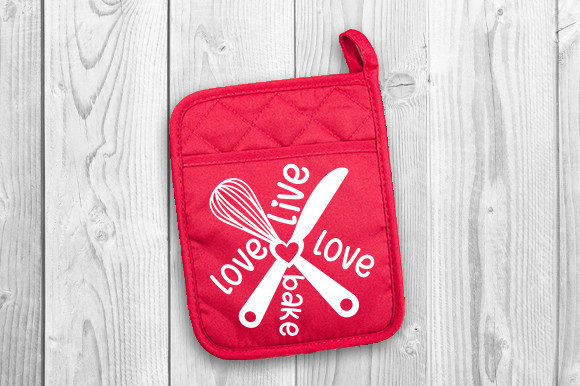 Live Love Bake Pot Holder Svg: Graphics for Crafts