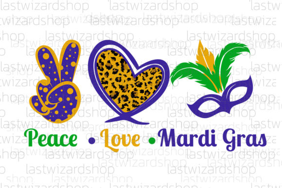 Peace Love Mardi Gras Svg for Crafts and Graphics