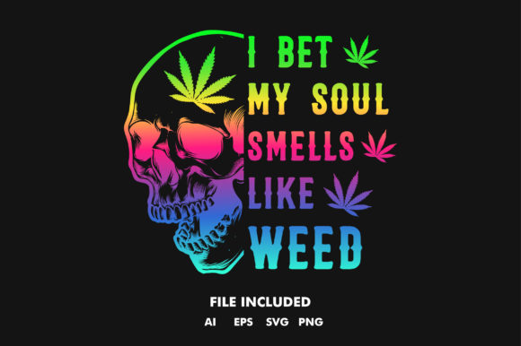 Skull Cannabis Weed T-Shirt SVG File: Graphics and Crafts