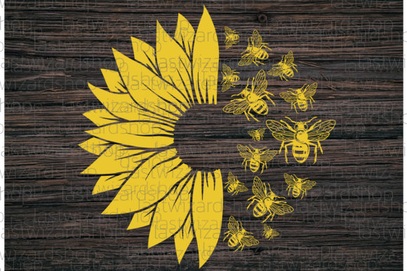 Sunflower and Bee SVG, Honey Bee SVG: Graphics for Crafts
