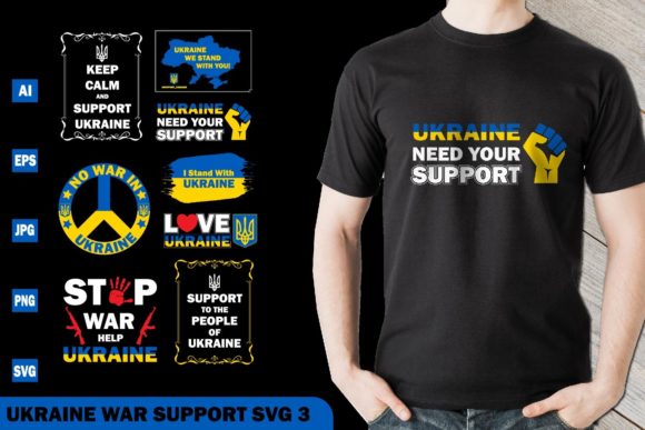 Ukraine War Support SVG 3 for Crafts and Graphics