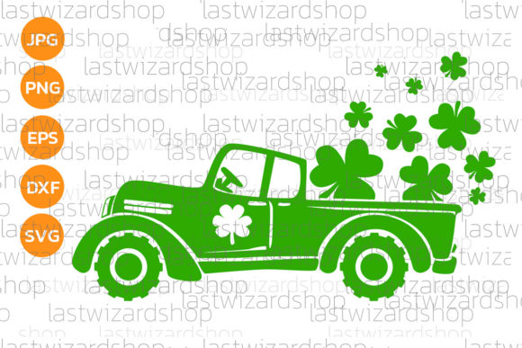 Vintage Old Truck Car Svg, Saint Patrick Graphics